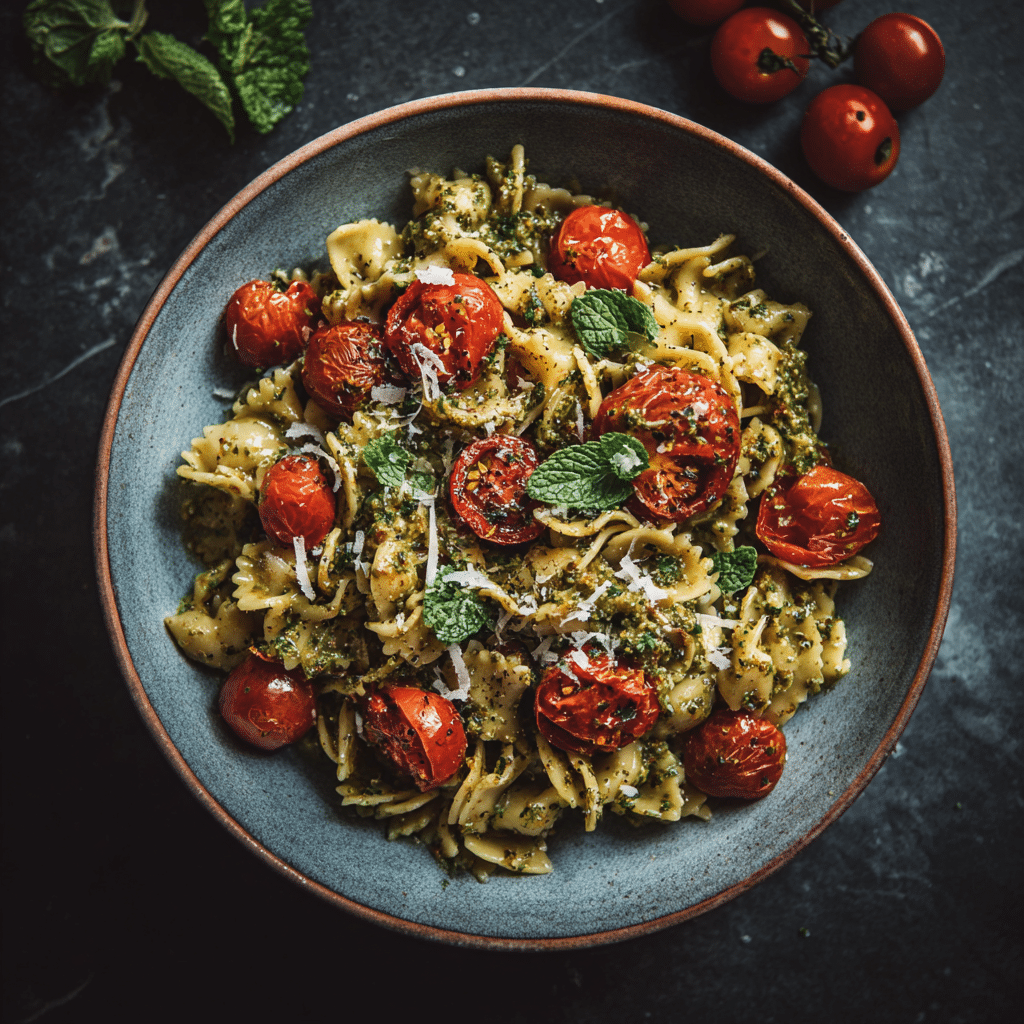 Pesto Pasta with Cherry Tomatoes – A Bowl of Summer from My Cretan Kitchen