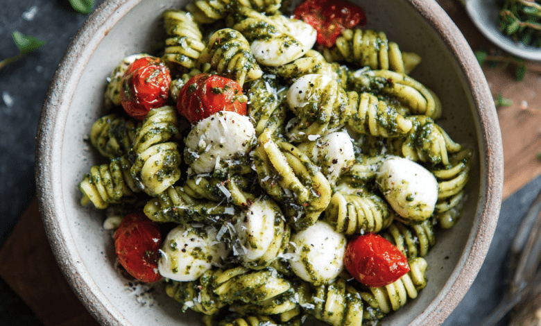 Pesto Pasta with Mozzarella