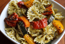 Pesto Pasta with Roasted Vegetables