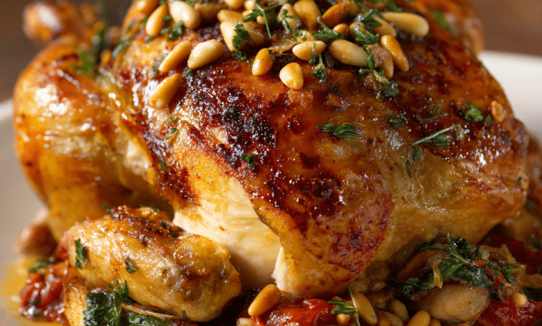 Roasted Chicken with Pine Nuts