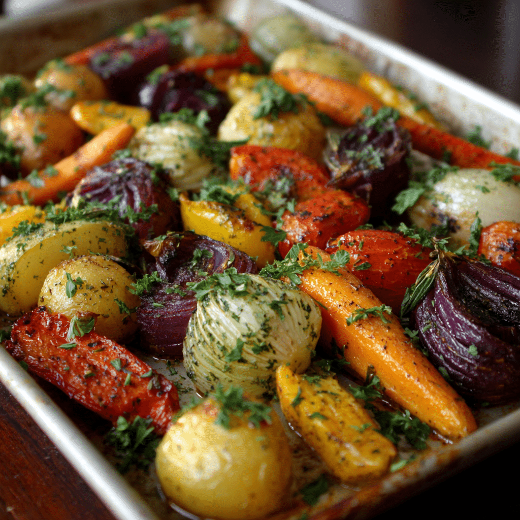 Roasted Vegetables with Herbs: A Cozy, Colorful Tray Full of Love