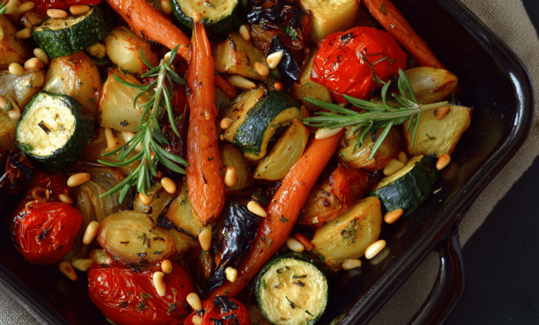 Roasted Vegetables with Pine Nuts