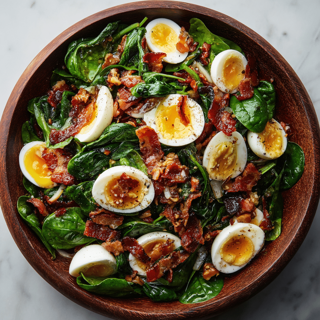 Spinach Salad with Bacon – A Warm, Savory Bowl That Feels Like a Hug
