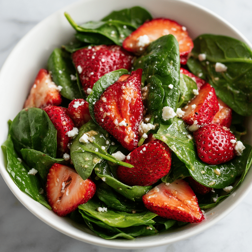 Spinach Salad with Strawberries – A Fresh, Sweet Bowl That Feels Like Sunshine