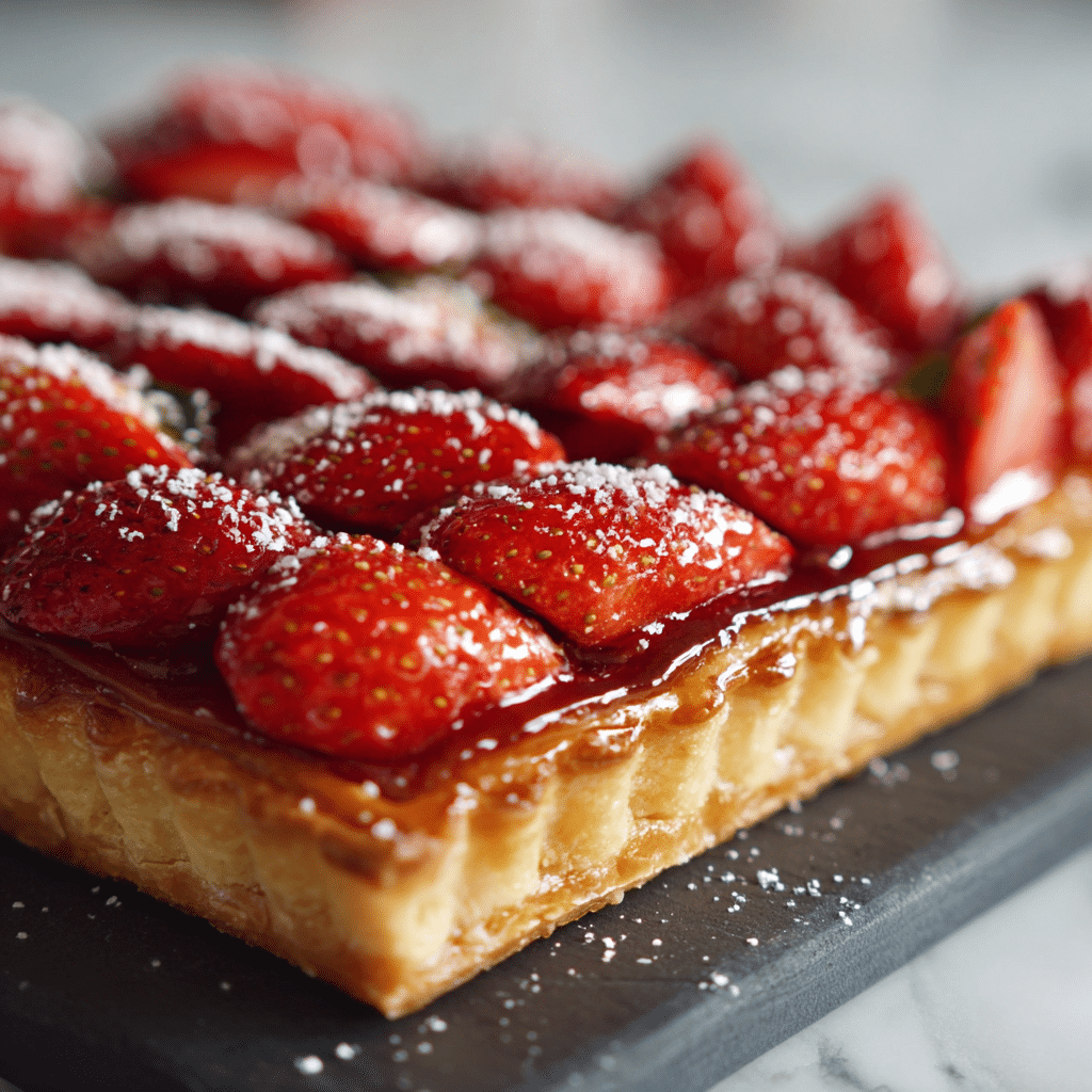 Strawberry Puff Pastry Tart – Buttery, Juicy, and Made with Love