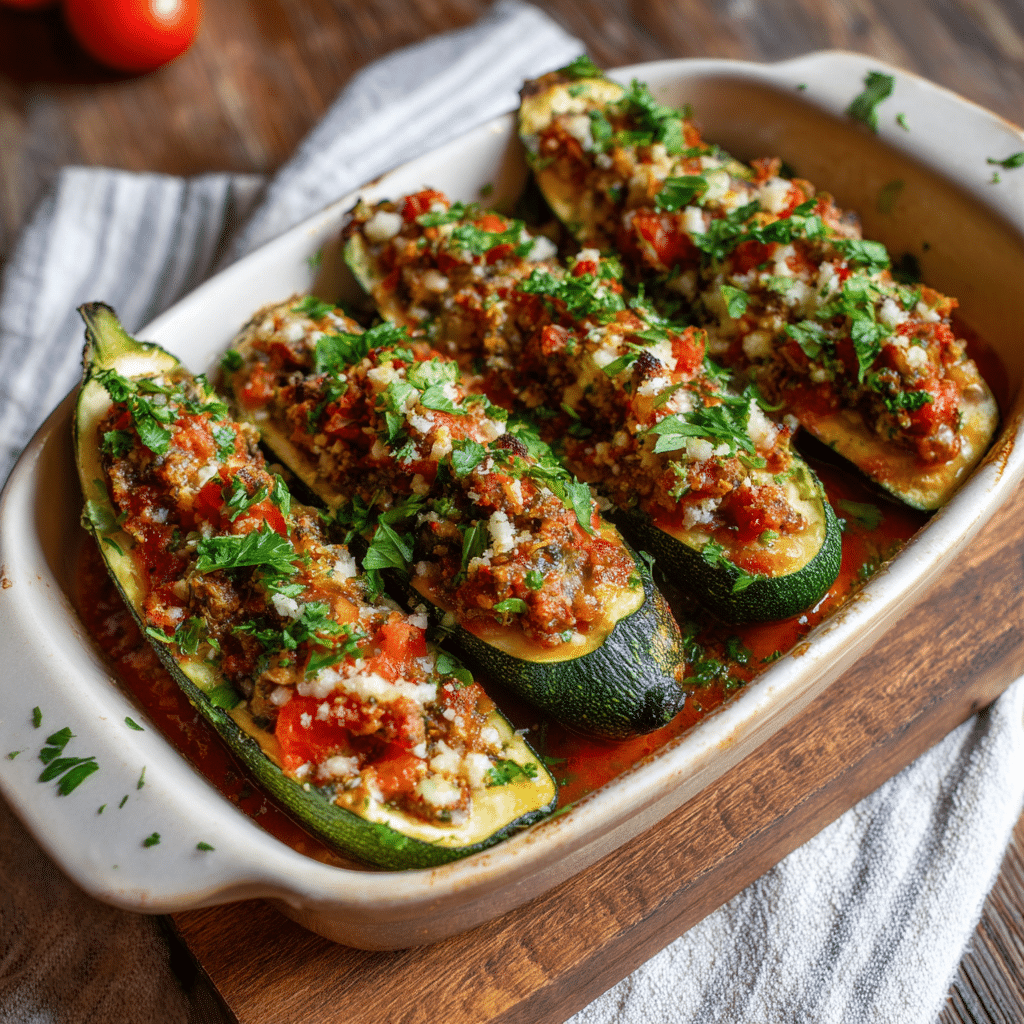 Stuffed Zucchini Boats – A Cozy Mediterranean Family Favorite