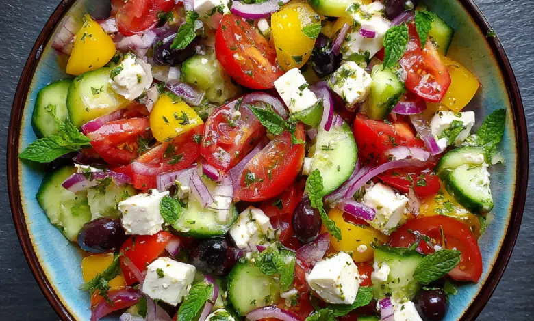 Classic Mediterranean Salad – A Fresh, Colorful Bowl of Sunshine from My Kitchen