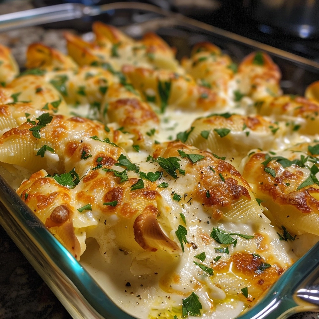 Chicken Alfredo Stuffed Shells