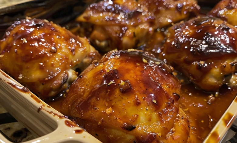 Caramelized BBQ Chicken Thighs in the Oven