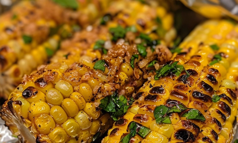 Oven-Roasted Corn in Foil with Garlic Butter