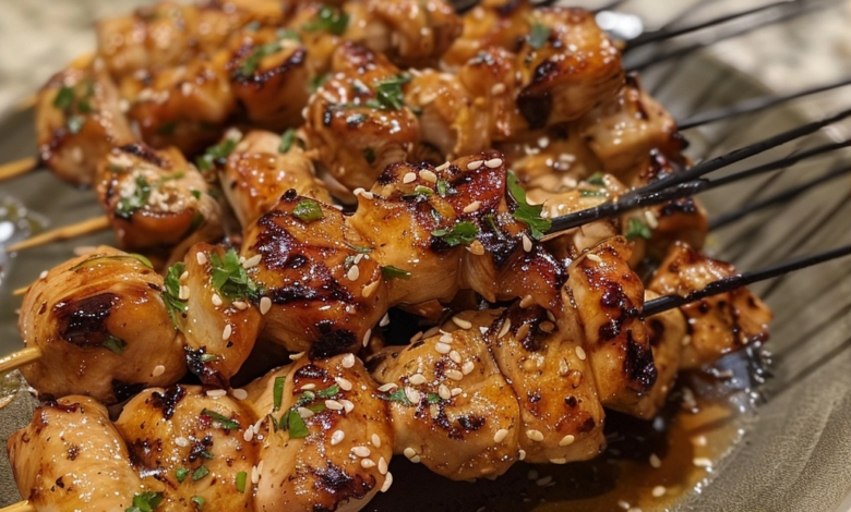 Honey Garlic Chicken Skewers Recipe