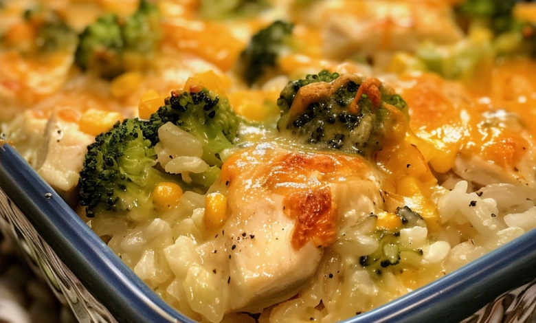 Cheesy Broccoli Chicken and Rice Casserole: A Creamy Comfort Dish