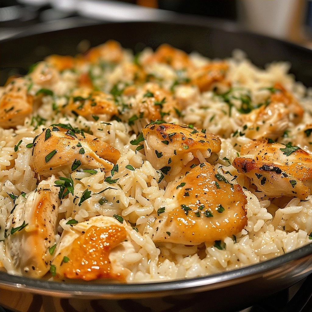 Garlic Butter Chicken and Rice Casserole