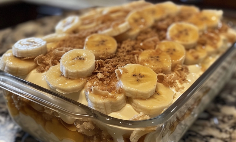No Bake Banana Pudding Recipe with Vanilla and Nuts