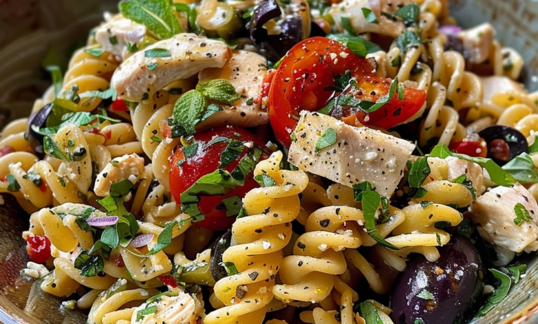 Greek Chicken Pasta Salad Recipe for Easy Lunches