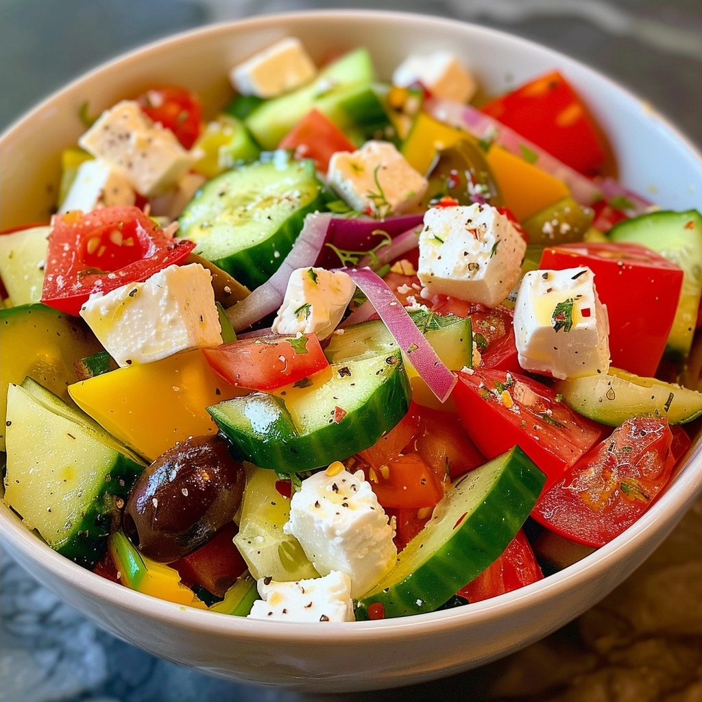 Healthy Greek Salad with Feta: Authentic Recipe