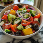 Classic Greek Salad with Homemade Dressing