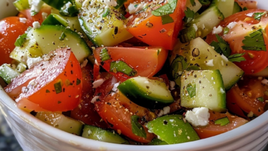 Easy Greek Cucumber Tomato Salad Recipe