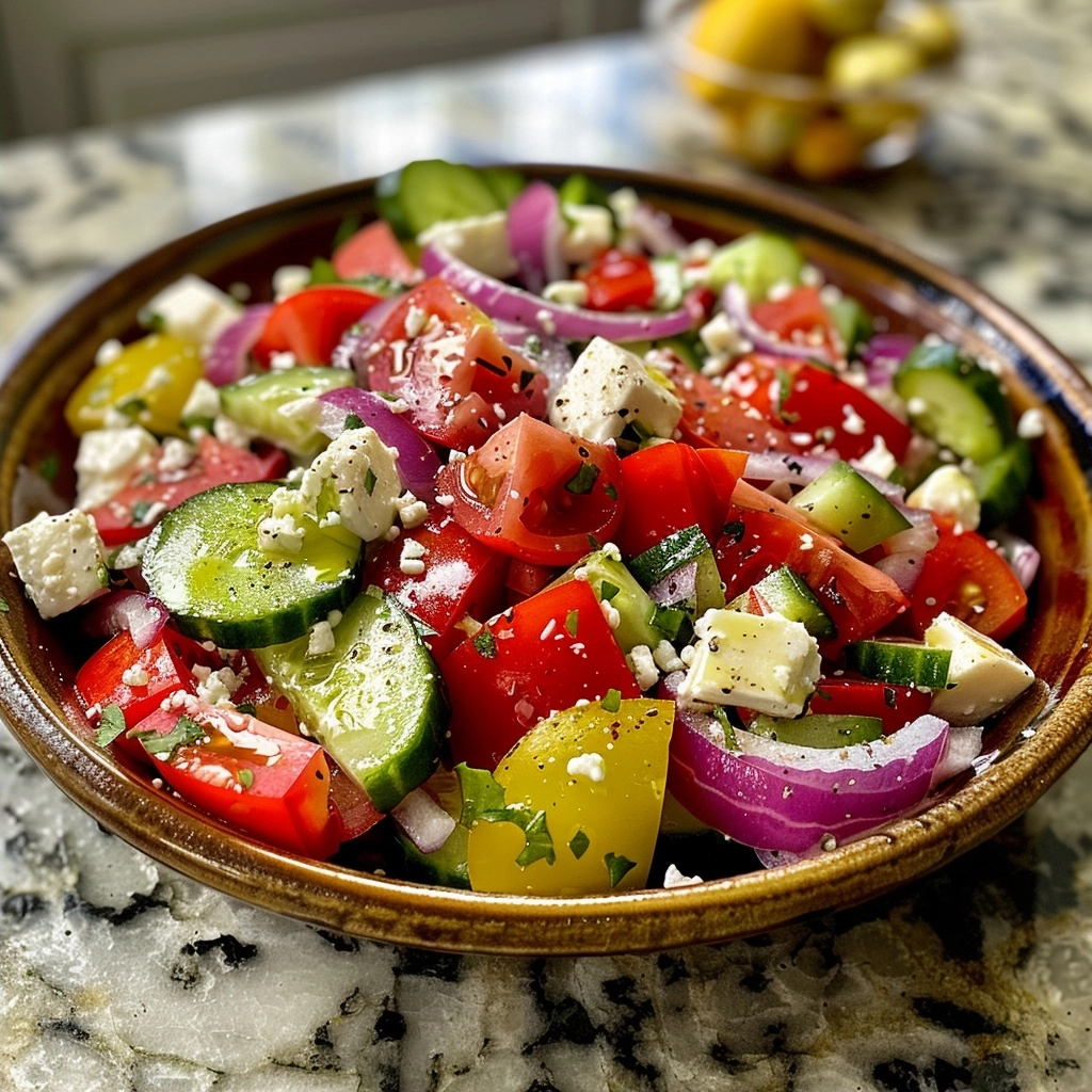 Healthy Greek Salad with Feta: Authentic Recipe