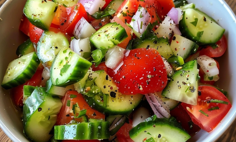 Easy Greek Cucumber Tomato Salad For Summer