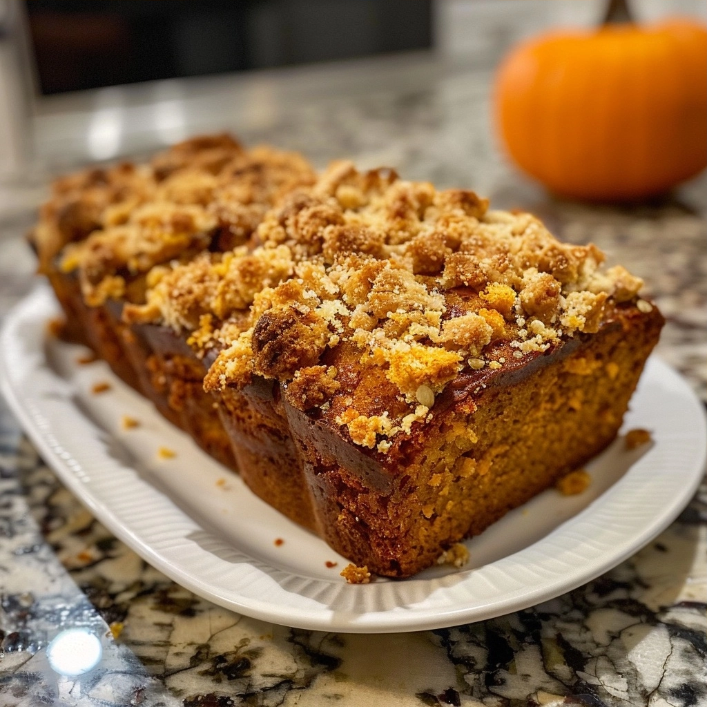 Streusel Pumpkin Bread for Fall baking