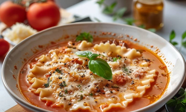 High Protein Lasagna Soup for Easy Meal Prep