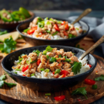 Ground Chicken Rice Bowls for Quick Healthy Dinners