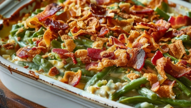 Green Bean Casserole with Bacon Alternative for Holiday Feasts