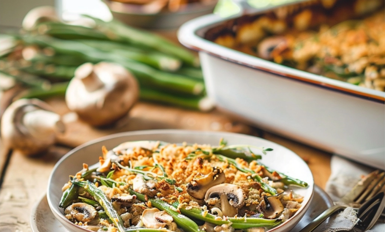 Green Bean Casserole with Fresh Mushrooms Recipe