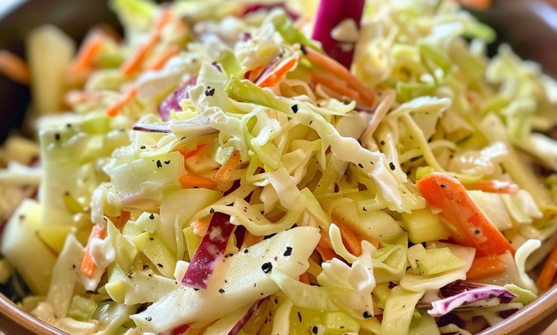 Apple Coleslaw Recipe with Crispy Cabbage and Tangy Dressing