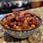 Best Baked Beans with Smoky Tofu Bacon and Brown Sugar