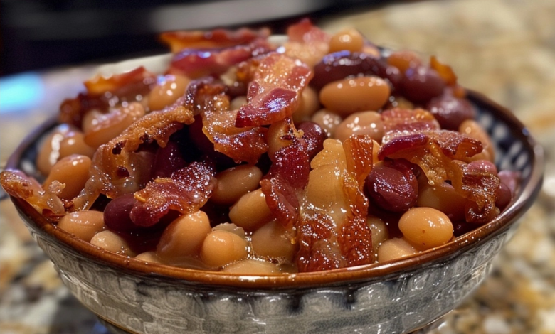 Best Baked Beans with Smoky Tofu Bacon and Brown Sugar