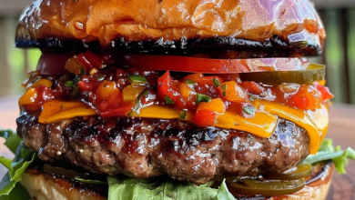 Classic Beef Burgers with Homemade Relish Recipe