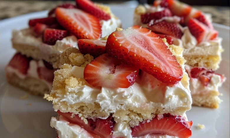 Easy Strawberry Shortcake Bars to Try This Summer