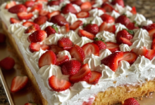 Easy Strawberry Shortcake Sheet Cake for a Crowd