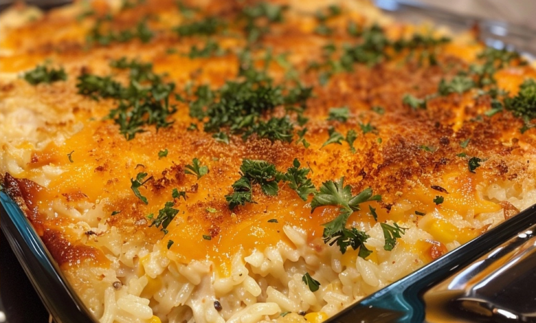 Cheesy Chicken and Rice Casserole Recipe