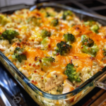 Broccoli Cheddar Chicken and Rice Casserole