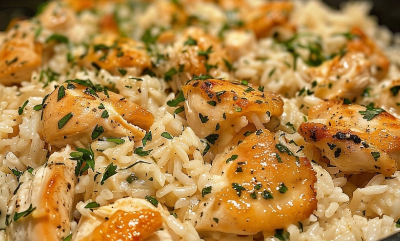 Garlic Butter Chicken and Rice Casserole