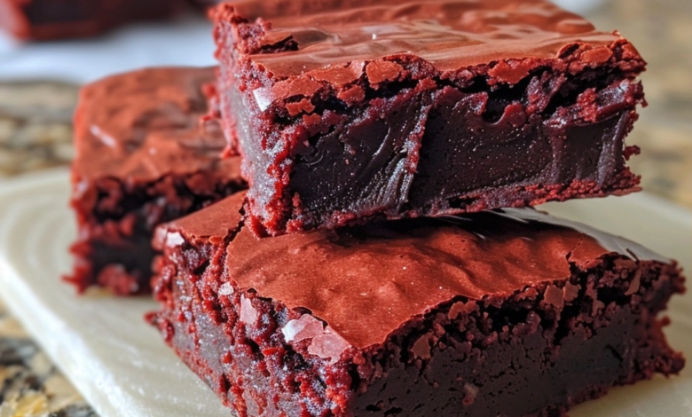 Fudgy Red Velvet Brownies: Rich, Moist, and Flavorful