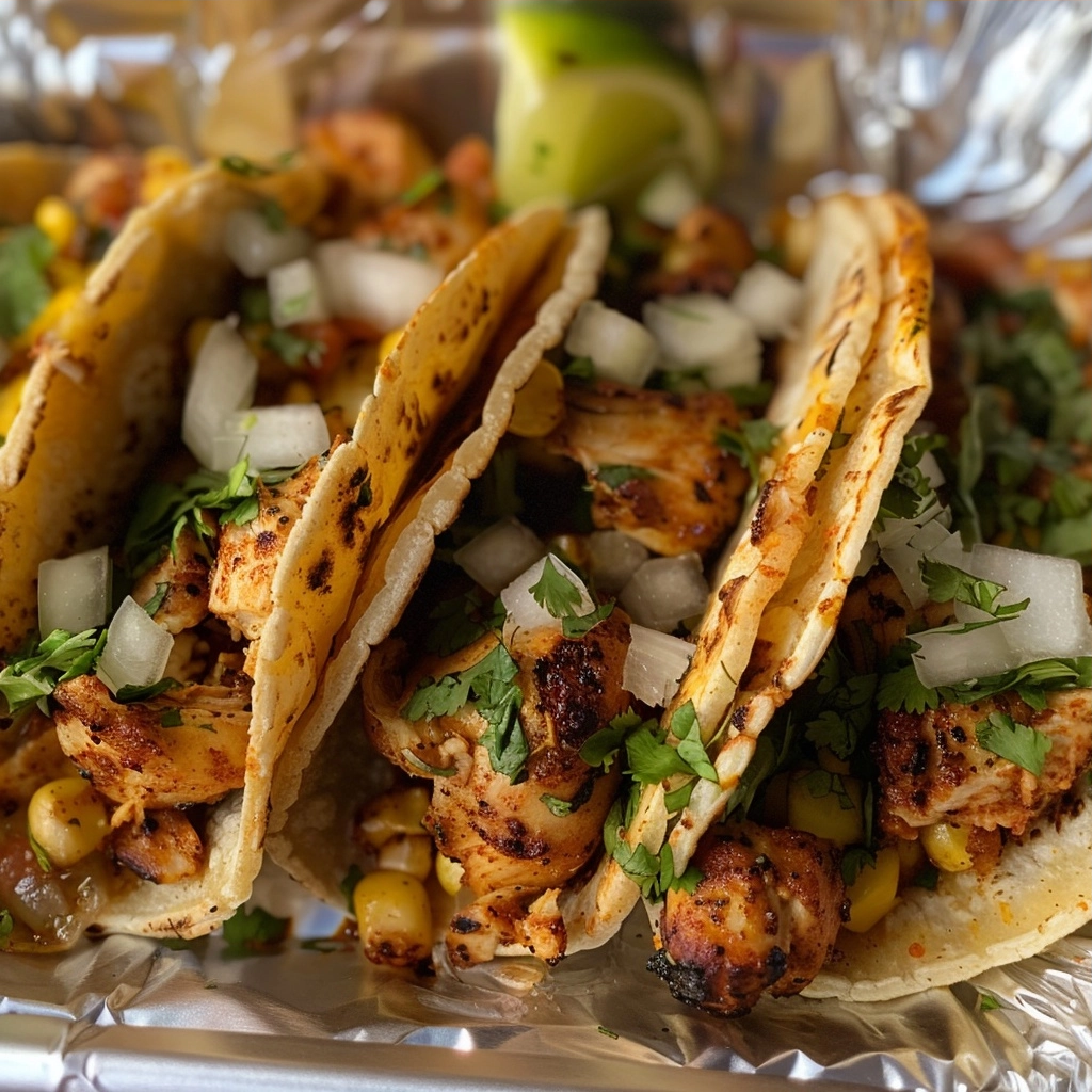 Mexican Street Corn Chicken Tacos Recipe