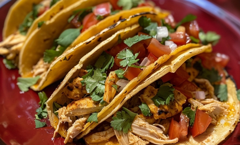 Easy Chicken Tacos Recipe with Crispy Cilantro Lime Tortillas