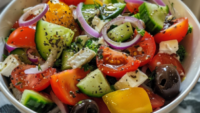 Classic Greek Salad with Homemade Dressing