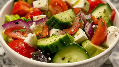 Classic Greek Salad with Homemade Dressing