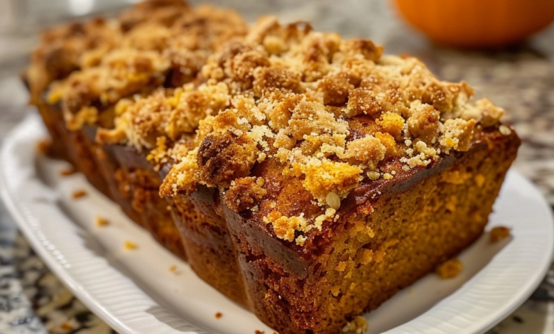 Streusel Pumpkin Bread for Fall baking