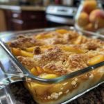 Fresh Peach Cobbler Made with Ripe Summer Fruit