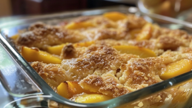 Fresh Peach Cobbler Made with Ripe Summer Fruit