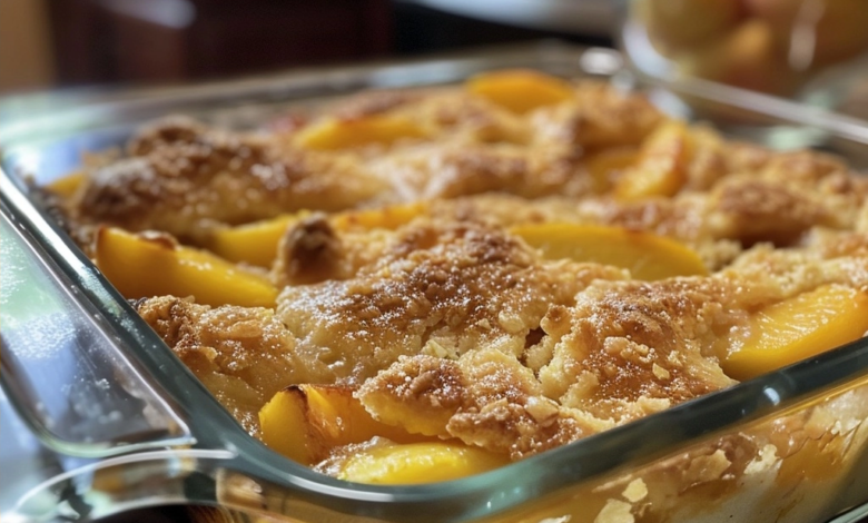 Fresh Peach Cobbler Made with Ripe Summer Fruit