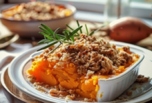 Classic Sweet Potato Casserole with Crunchy Pecan Topping