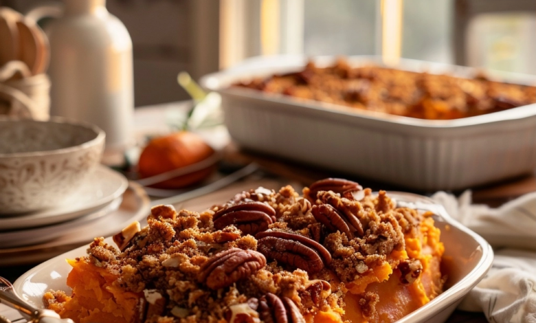 Sweet Potato Casserole with Pecan Streusel Recipe