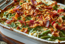Green Bean Casserole with Bacon Alternative for Holiday Feasts
